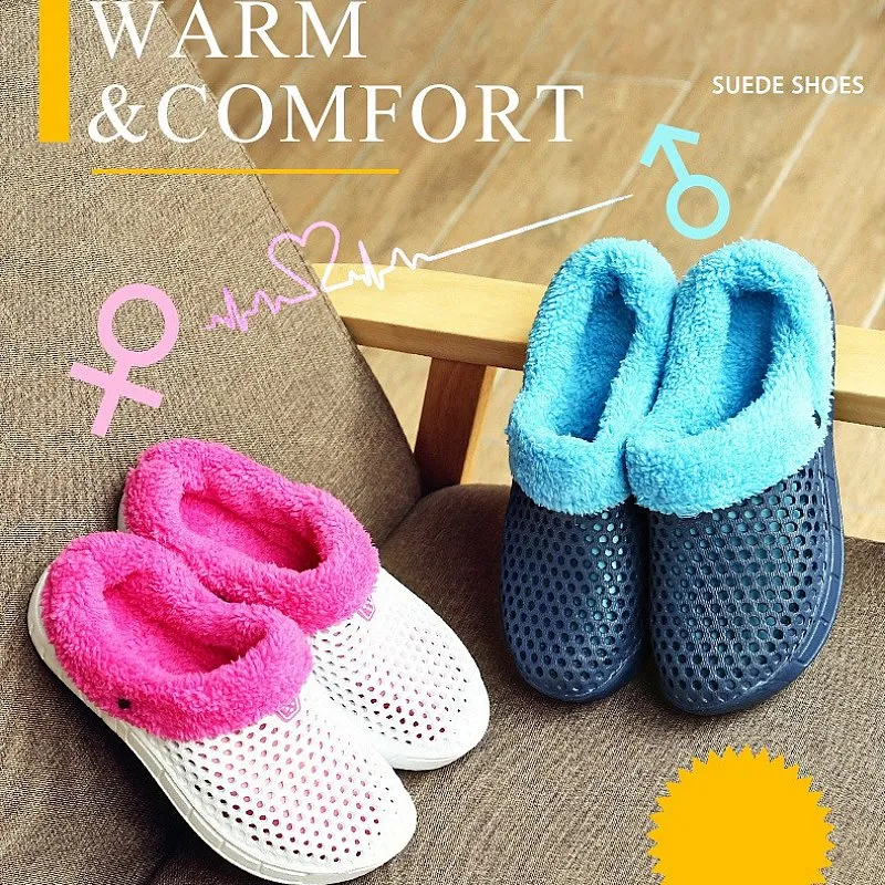 Cuzcare Women Nonslip PU Fur Slippers Family Indoor Slides