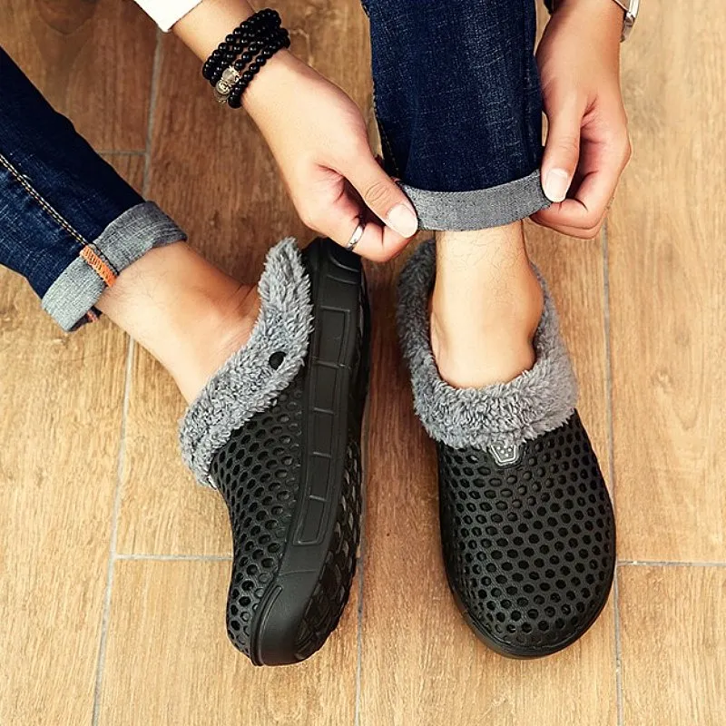 Cuzcare Women Nonslip PU Fur Slippers Family Indoor Slides