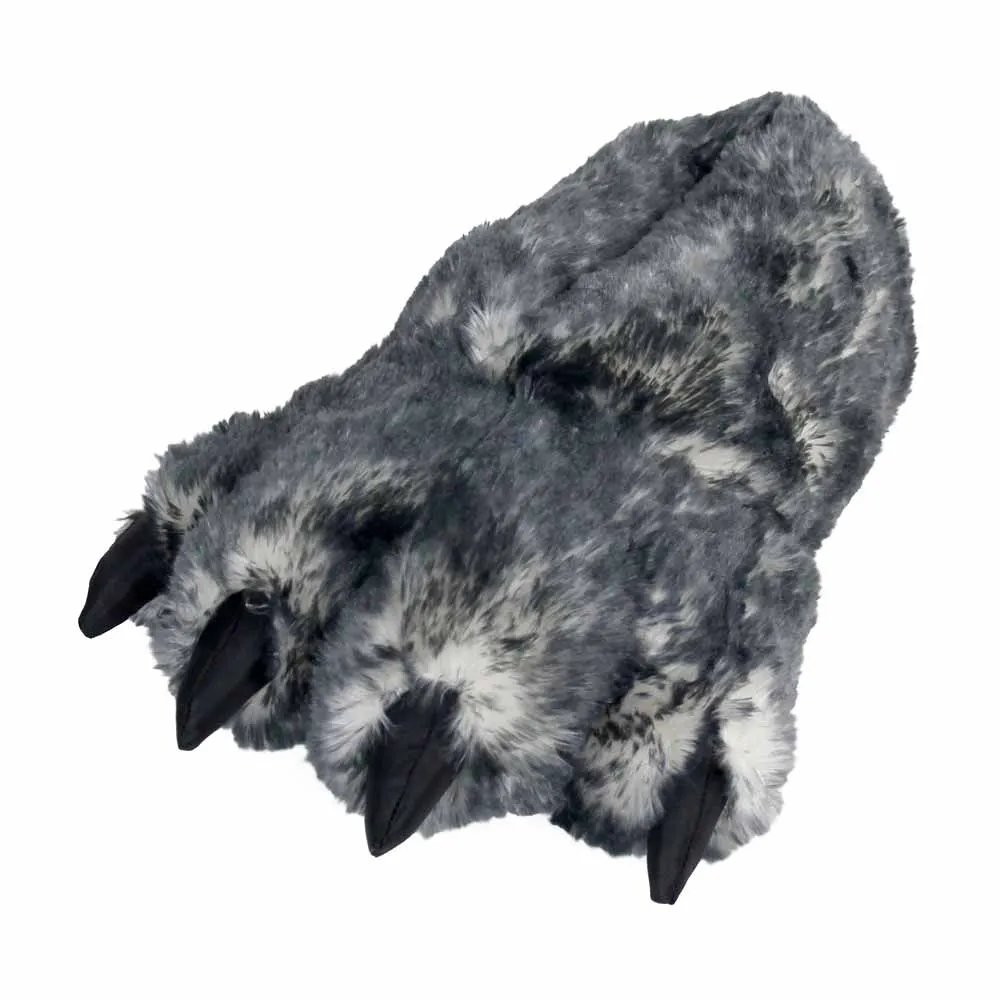 Novelty Slippers JulesRoche Wolf Paw Faux Fur Design