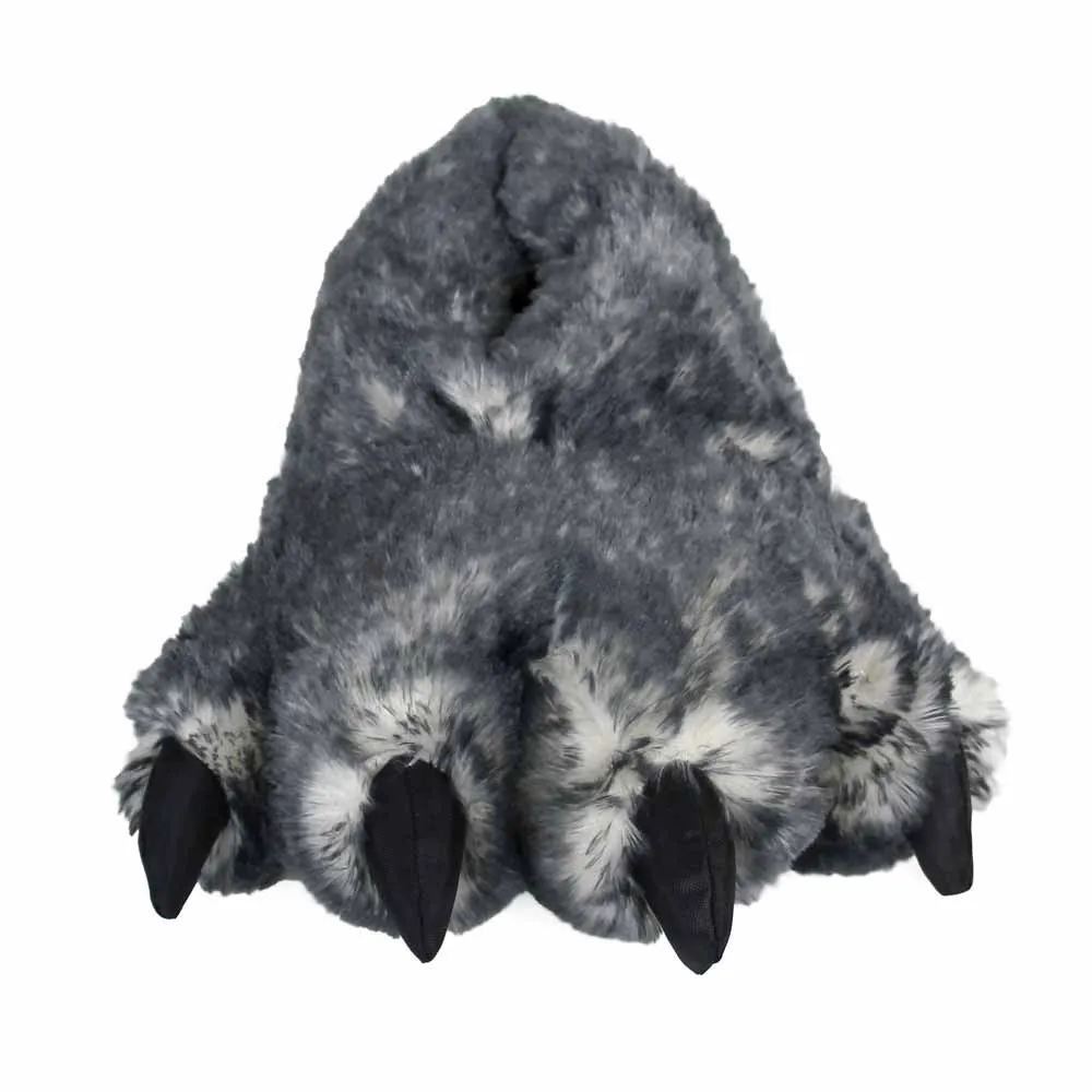 Novelty Slippers JulesRoche Wolf Paw Faux Fur Design