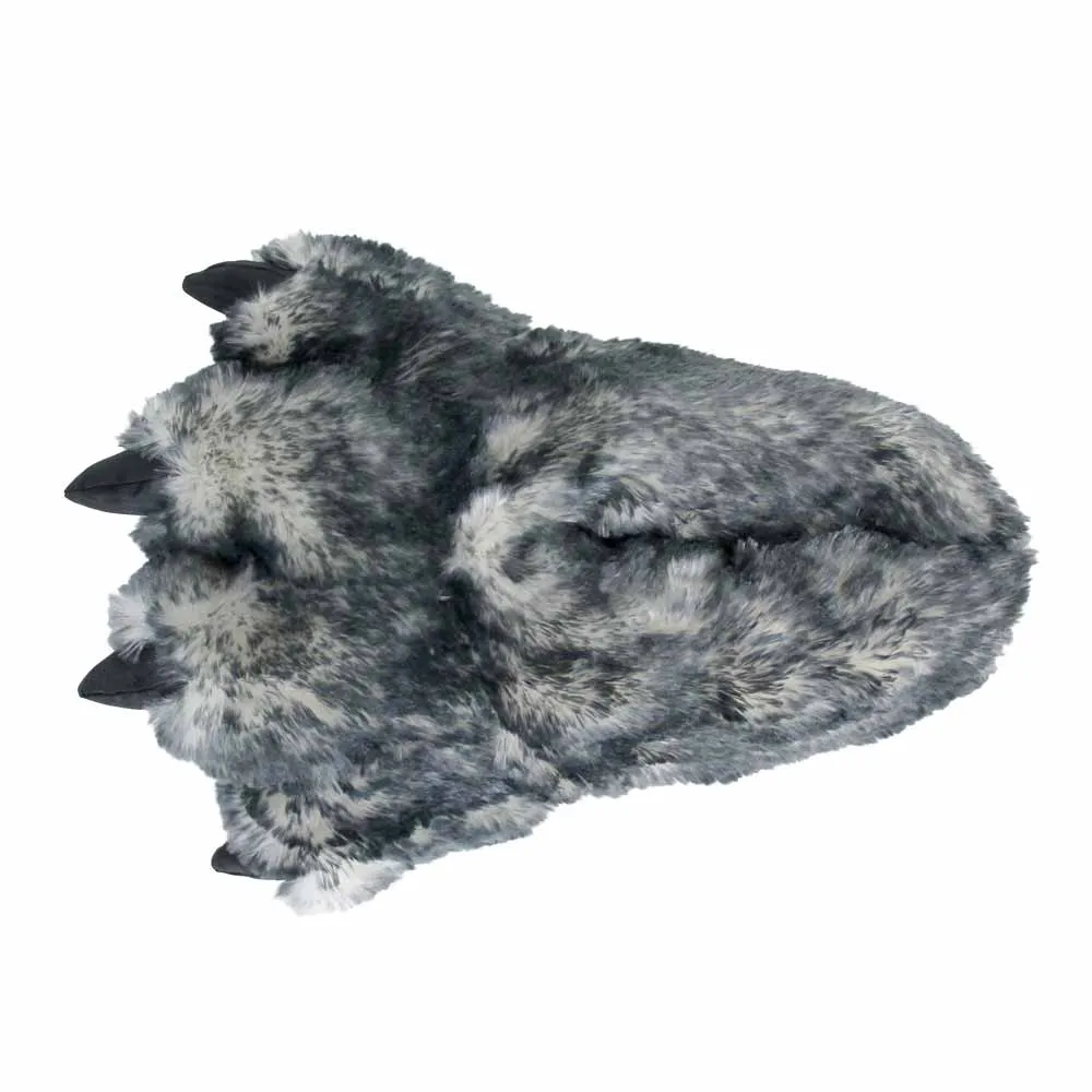 Novelty Slippers JulesRoche Wolf Paw Faux Fur Design