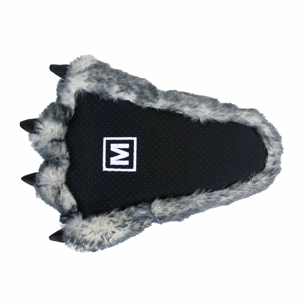 Novelty Slippers JulesRoche Wolf Paw Faux Fur Design