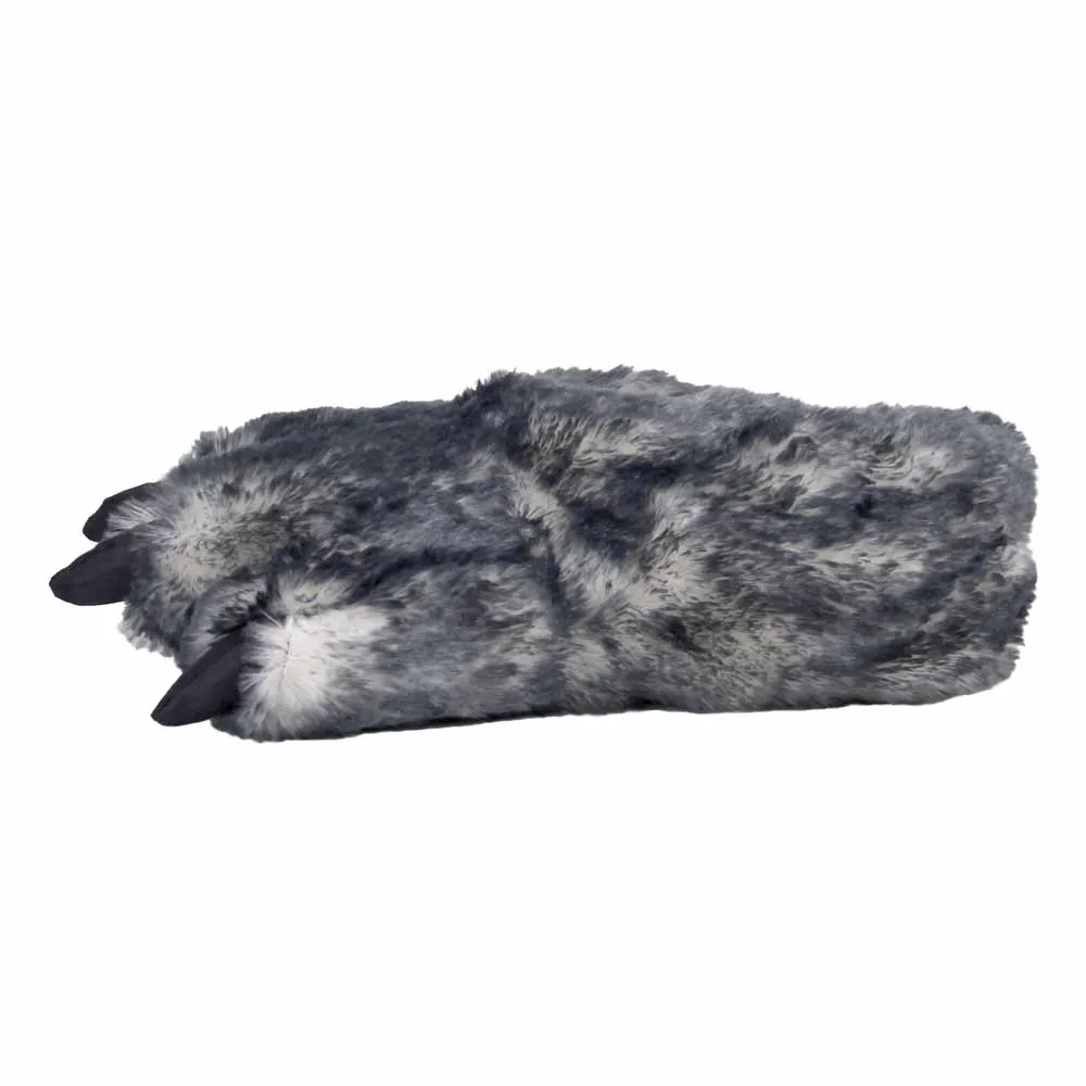 Novelty Slippers JulesRoche Wolf Paw Faux Fur Design