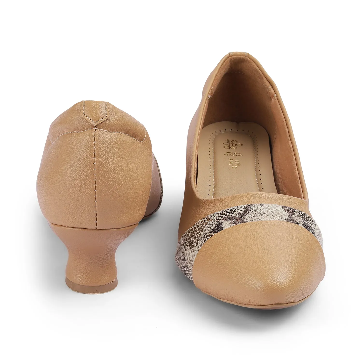 Tresmode Frankfort Beige Women's Dress Kitten Heel Sandals