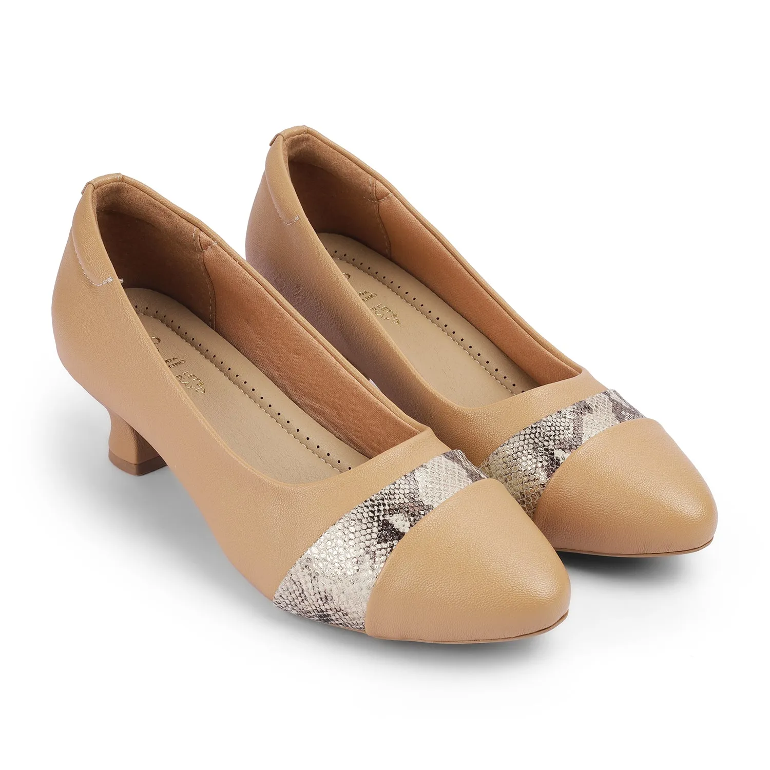 Tresmode Frankfort Beige Women's Dress Kitten Heel Sandals