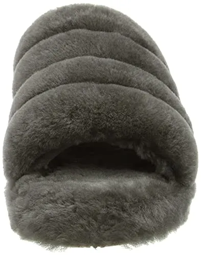 UGG Women's Fluff Yeah Slide Slipper, Charcoal, 8 M US