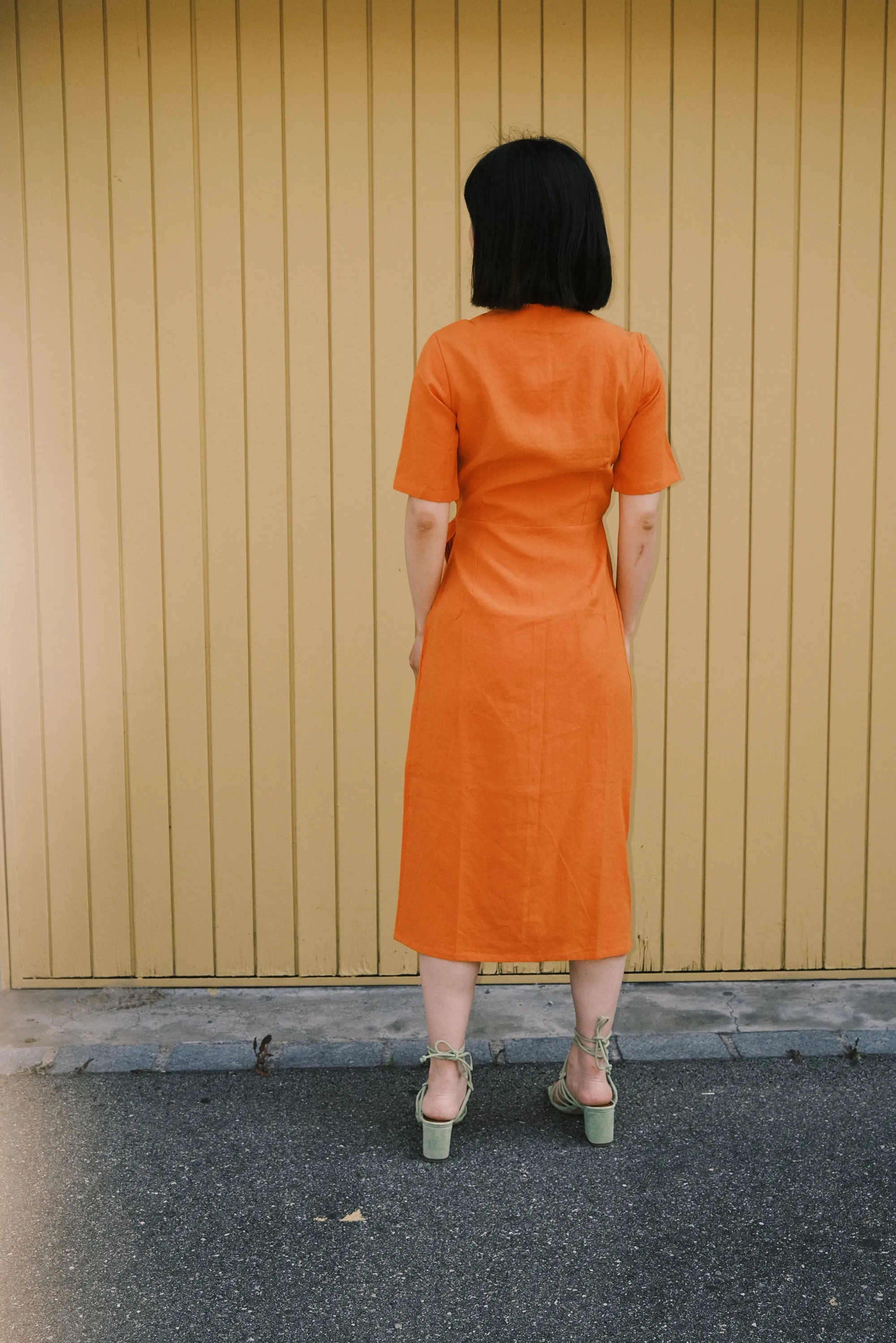 wrap dress - aru - papaya