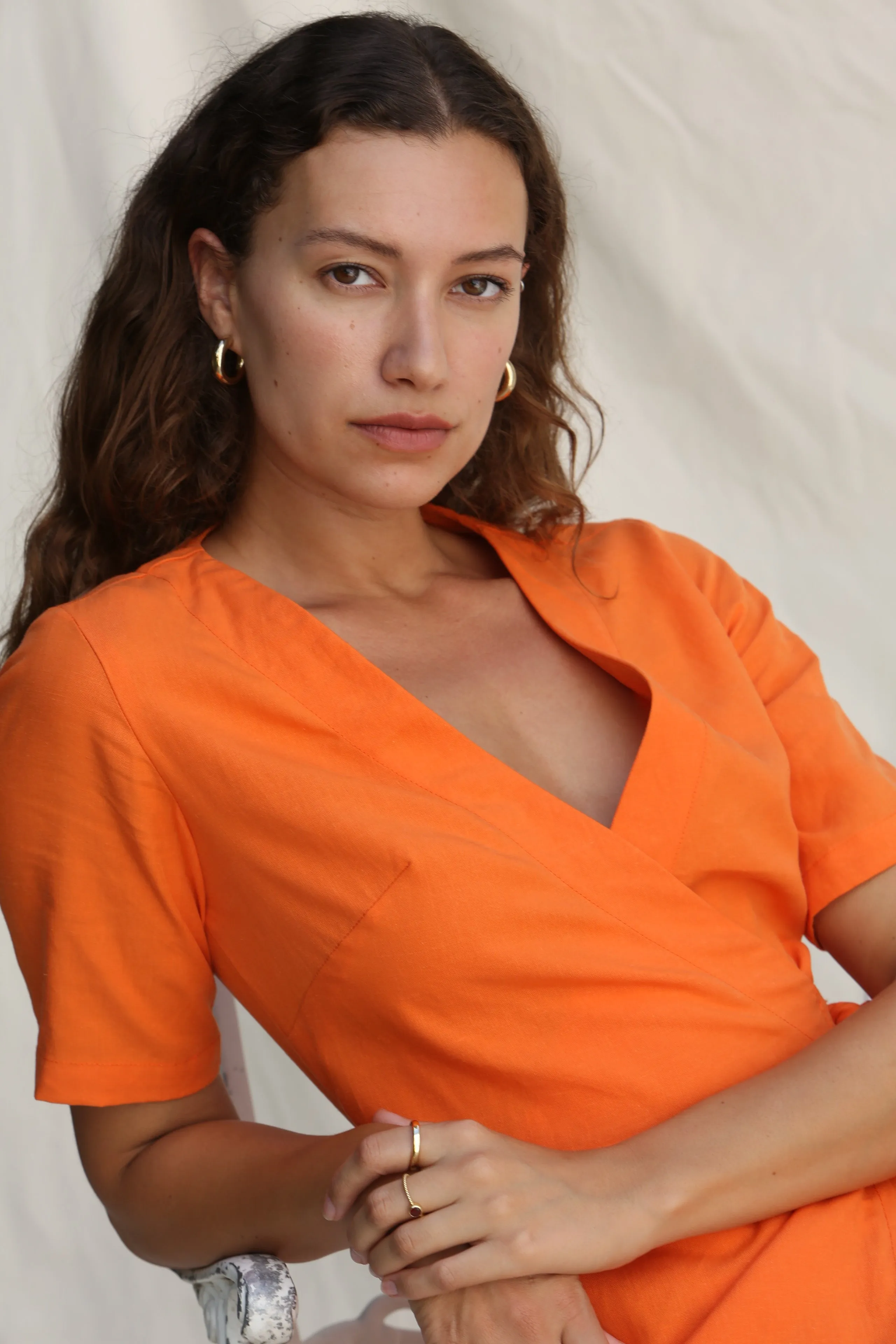 wrap dress - aru - papaya